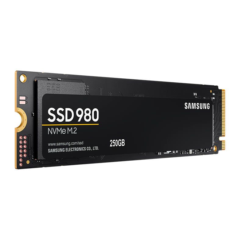 SSD Samsung 980, 250GB, M.2 2280, PCIe NVMe, Leitura 2900 MB/s, Gravacao 1300 MB/s, MZ-V8V250BW