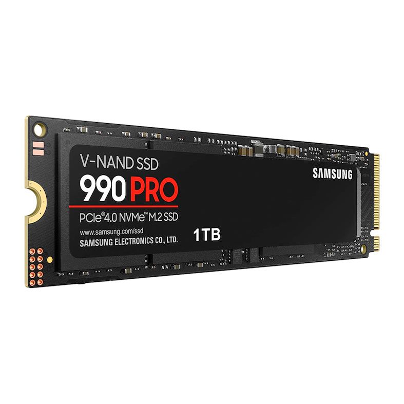 SSD Samsung 990 PRO, 1TB, M.2 2280, PCIe NVMe, Leitura 7450 MB/s, Gravacao 6900MB/s, MZ-V9P1T0