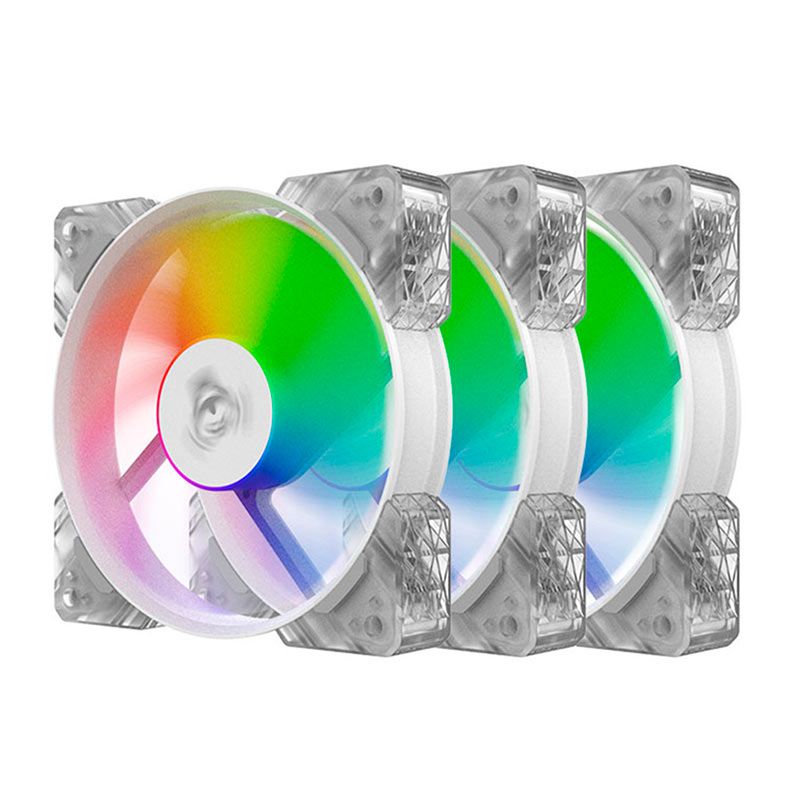 Kit ventoinhas Alseye N12-W, ARGB, 3x120mm, Branco, N12-W-KIT-ALSEYE