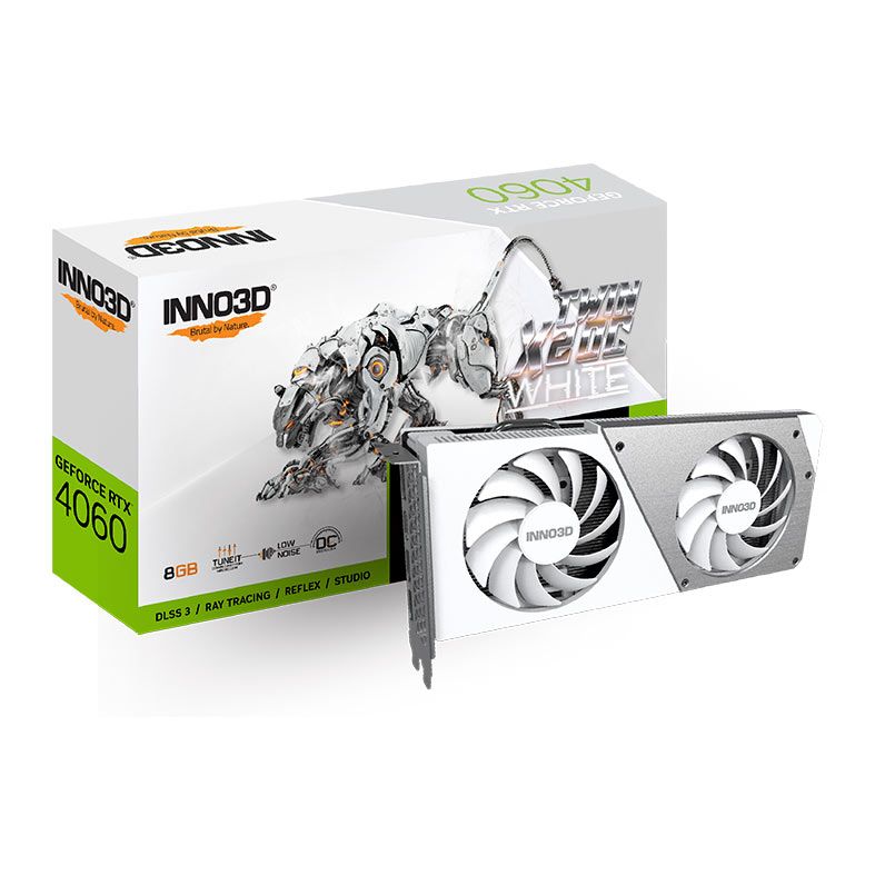 Placa De Video INNO3D GeForce RTX 4060 Twin X2 OC White, 8GB, GDDR6 ...