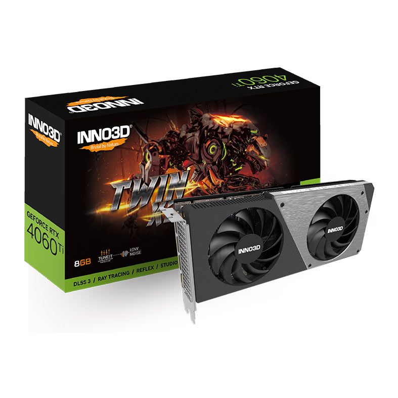 Placa de Video INNO3D GeForce RTX 4060 Ti Twin X2, 8GB, GDDR6, 128-bit, N406T2-08D6-171153N