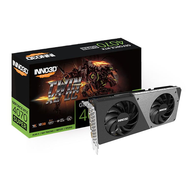 Placa de Video INNO3D GeForce RTX 4070 Super Twin X2 OC, 12GB, GDDR6X, 192-bit, N407S2-126XX-186162N