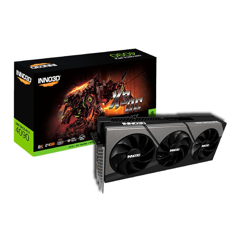 Placa de Video INNO3D GeForce RTX 4090 X3 OC, 24GB, GDDR6X, 384-bit, N40903-246XX-18332989