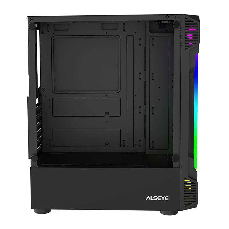 Gabinete Gamer Alseye N90, RGB, Mid-Tower, Lateral de Vidro, Preto, N90-BK