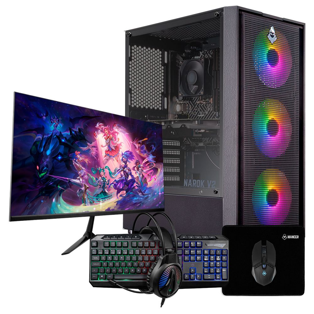 PC Gamer Completo Pichau Éter, Intel i5-13400F, GeForce RTX 4060 8GB, 16GB DDR4, SSD M.2 480GB + Monitor + Kit Periféricos