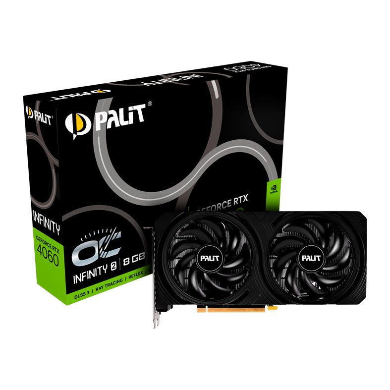 Placa De Video Palit GeForce RTX 4060 Infinity 2 OC, 8GB, GDDR6, 128-bit, NE64060S19P1-1070L