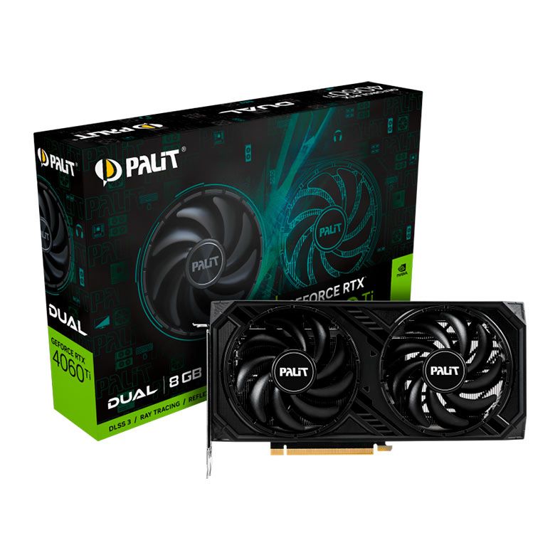 Placa de Video Palit GeForce RTX 4060 Ti Dual, 8GB, GDDR6, 128-bit, NE6406T019P1-1060D