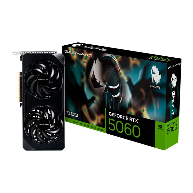 Placa de Video Gainward GeForce RTX 5060 Ghost, 8GB, GDDR7, 128-bit, NE75060019P1-GB2063B-NAC
