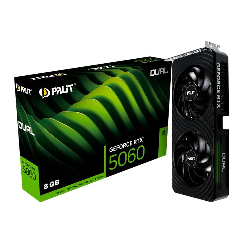 Placa de Video Palit GeForce RTX 5060 Dual, 8GB, GDDR7, 128-bit