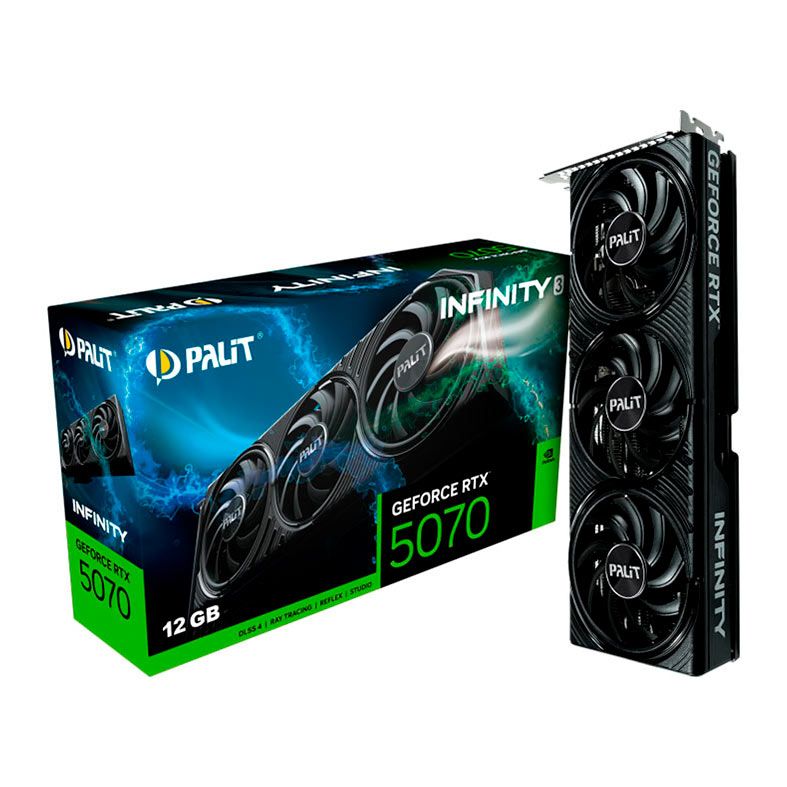 グラフィックボード・グラボ・ビデオカード Palit GeForce RTX 5070 Infinity 3 Placa de Video Palit GeForce RTX 5070 Infinity 3, 12GB, GDDR7, 192