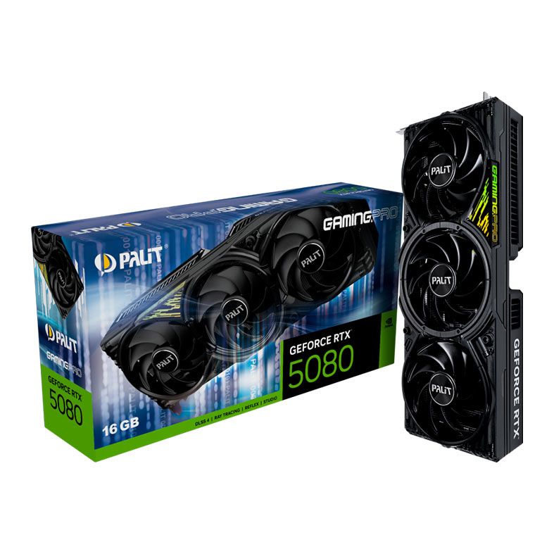 Placa de Video Palit GeForce RTX 5080 Gaming Pro, 16GB, GDDR7, 256-bit, NE75080019T2-GB2031A