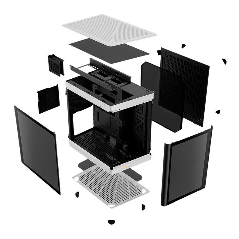 Gabinete Gamer Gamdias Neso P1 BW, Full-Tower, Lateral de Vidro, Preto e Branco, NESO-P1-BW