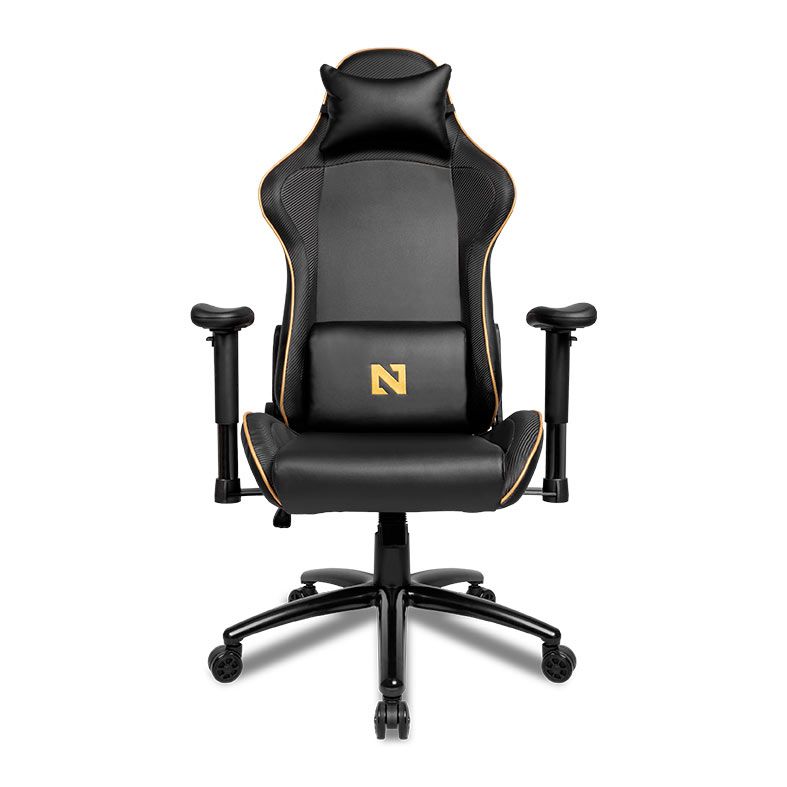 Cadeira Gamer Netenho Miramar V2, Espuma Moldada, Preto e Dourado, NT-MRM-V2