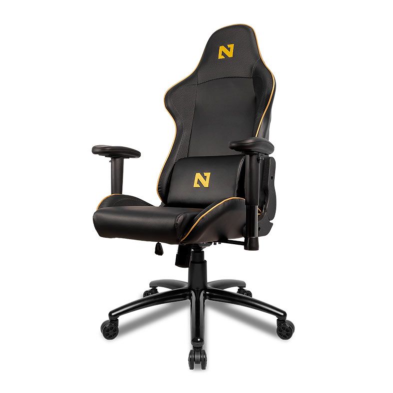 Cadeira Gamer Netenho Miramar V2, Espuma Moldada, Preto e Dourado, NT-MRM-V2
