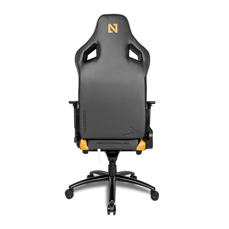 Cadeira Gamer Netenho Rozhok V2, Espuma Moldada, Braco 3D, Preto e Dourado, NT-RZK-V2