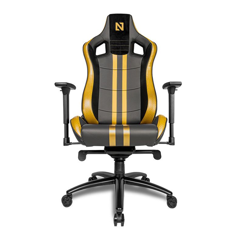 Cadeira Gamer Netenho Rozhok V2, Espuma Moldada, Braco 3D, Preto e Dourado, NT-RZK-V2