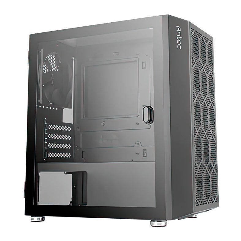 Gabinete Gamer Antec NX200M, RGB, Mini-Tower, Lateral de vidro, Com 3 Fans, Preto, NX200M-BK