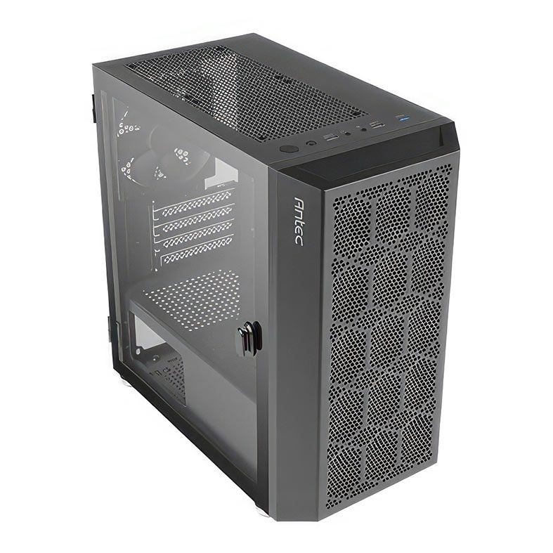 Gabinete Gamer Antec NX200M, RGB, Mini-Tower, Lateral de vidro, Com 3 Fans, Preto, NX200M-BK