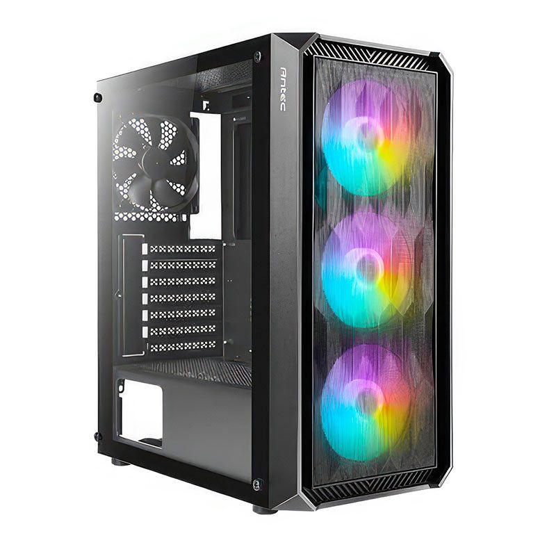 Gabinete Gamer Antec NX292, RGB, Mesh, Mid-Tower, Lateral de Vidro, Com 4 Fans, NX292-BK