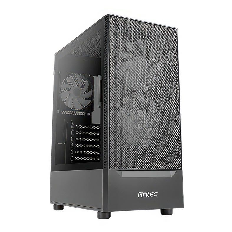 Gabinete Gamer Antec NX410 V2, RGB, Mid-Tower, Lateral de Vidro, Com 3 Fans, Preto, NX410-V2-BK