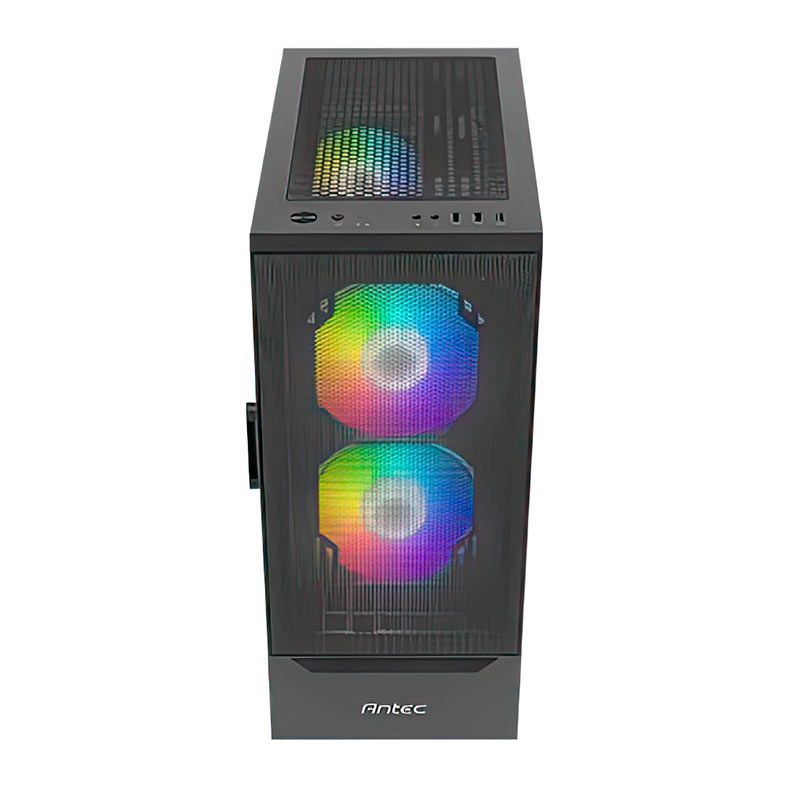 Gabinete Gamer Antec NX410 V2, RGB, Mid-Tower, Lateral de Vidro, Com 3 Fans, Preto, NX410-V2-BK