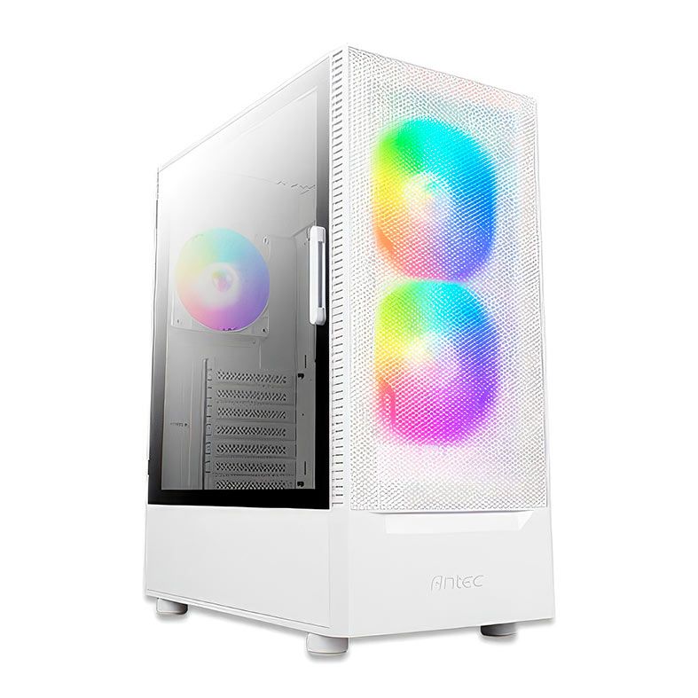 Gabinete Gamer Antec NX410, RGB, Mid-Tower, Lateral de Vidro, Com 3 Fans, Branco,  NX410-V2-WH