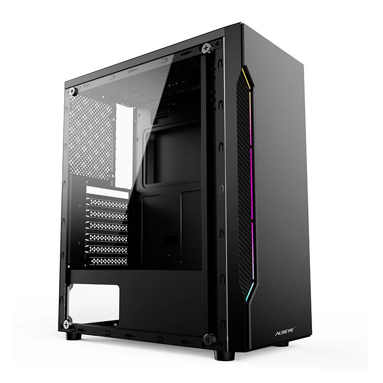 Gabinete Gamer Alseye Ocean, Mid-Tower, Lateral Acrilico, Preto, OCEAN