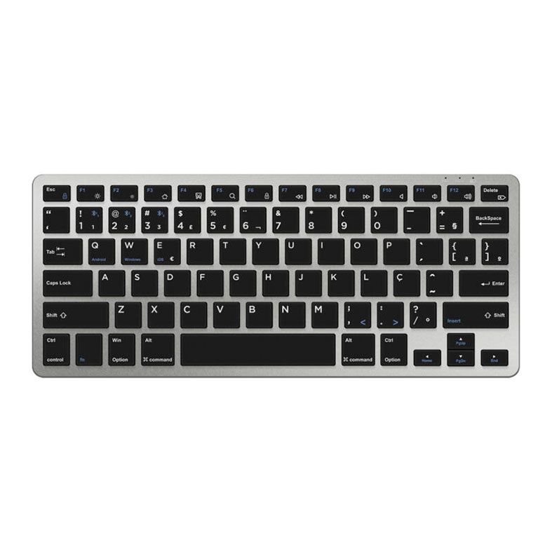 Teclado Multidispositivos Geonav, Bluetooth, ABNT2, Cinza, OFTCW02SG