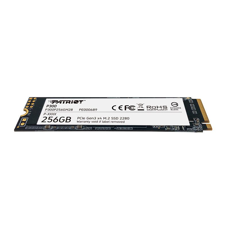 SSD Patriot P300, 256GB, M.2 2280, NVMe PCIe, Leitura 1700MB/s, Gravacao 1100MB/s, P300P256GM28