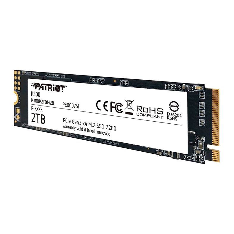 SSD Patriot P300, 2TB, M.2 2280, NVMe PCIe, Leitura 2100MB/s, Gravacao 1650MB/s, P300P2TBM28