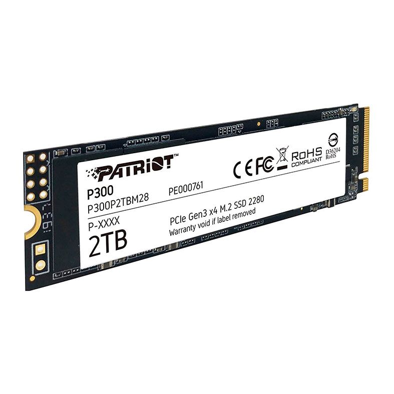SSD Patriot P300, 2TB, M.2 2280, NVMe PCIe, Leitura 2100MB/s, Gravacao 1650MB/s, P300P2TBM28