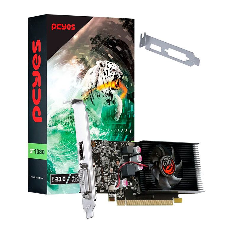 Placa de Video PCYes GeForce GT 1030, 4GB, GDDR4, 64-bit, PAGT10304GBG4LP