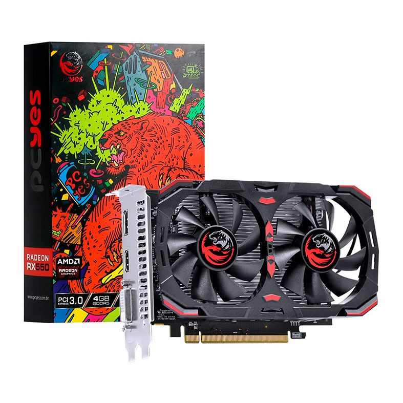 Placa de Video PCYES Radeon RX 550, 4GB, GDDR5, 128-bit, PAJRX550DR5DF