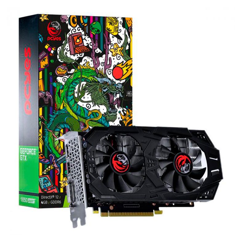 Placa de Video Pcyes GeForce GTX 1650 Super, 4GB, GDDR6, 128-bit, PAK1650S4GBDF