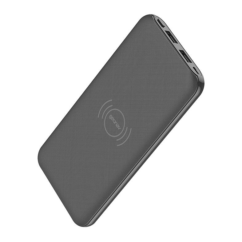 Carregador Universal por Inducao Geonav, 10000mAh, Sem Fio, Cinza Escuro, PB10000QIGR