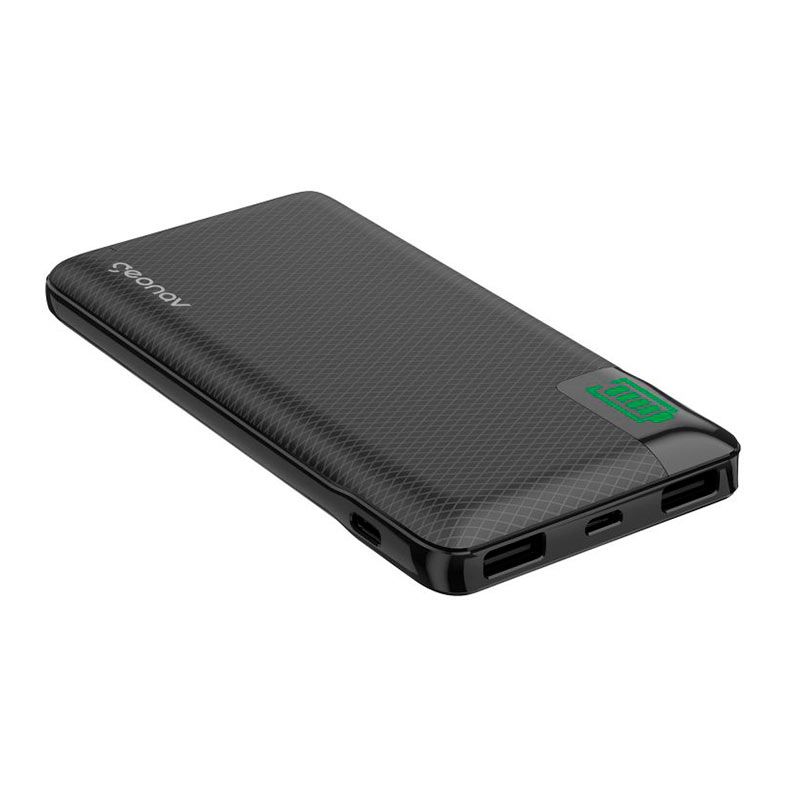 Carregador Portatil Geonav, 10000mAh, USB, USB-C, Preto, PB10KBK