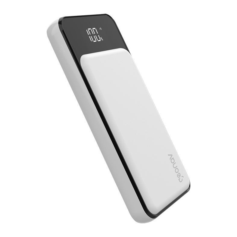 Carregador Portatil Por Inducao Geonav, 10.000 mAh, USB, USB-C, USB-A, Branco, PB10KINDWT