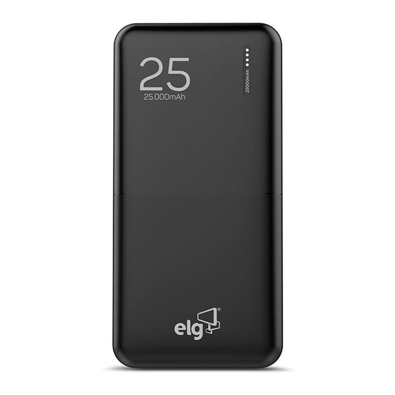 Power Bank ELG Com USB Tipo-C 25000mAh, Preto, PB250MAX