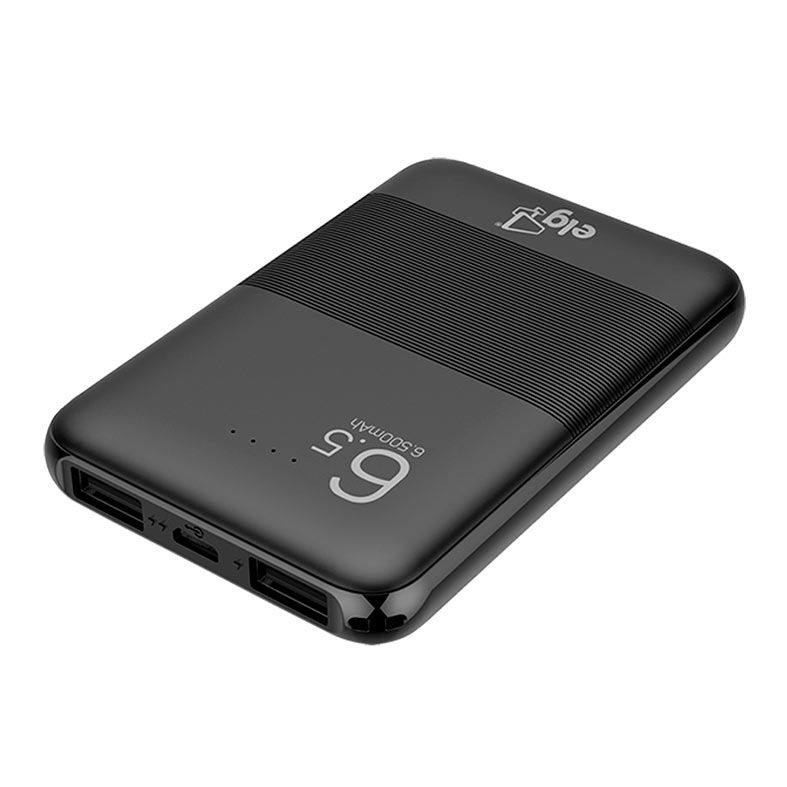 Power Bank ELG Com Micro USB 6500mAh, Preto, PB65