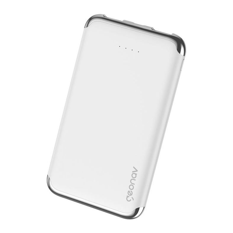 Carregador Portatil Geonav PB6K, 6000mAh, Micro USB/USB, Branco, PB6KWT