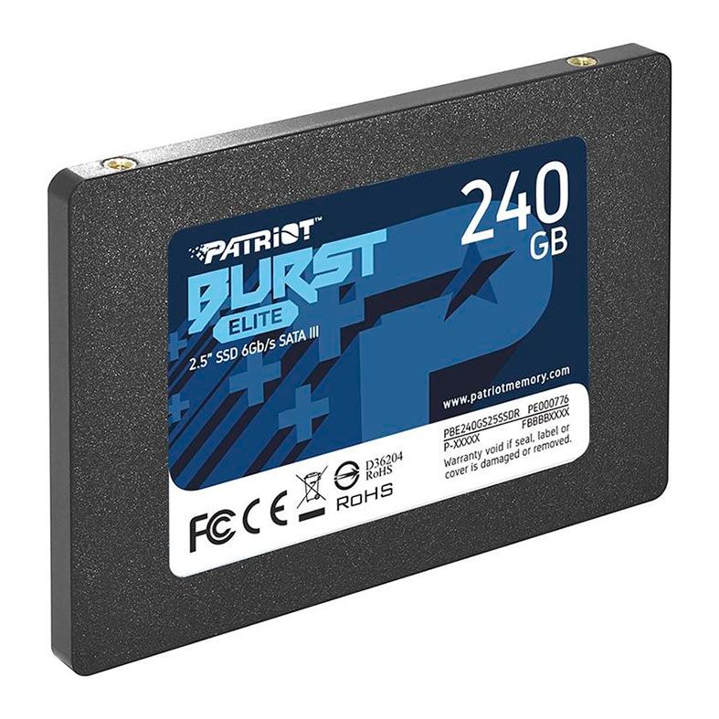 SSD Patriot Burst Elite, 240GB, Sata III 6GB/s, Leitura 450 MB/s, Gravacao 320 MB/s, PBE240GS25SSDR