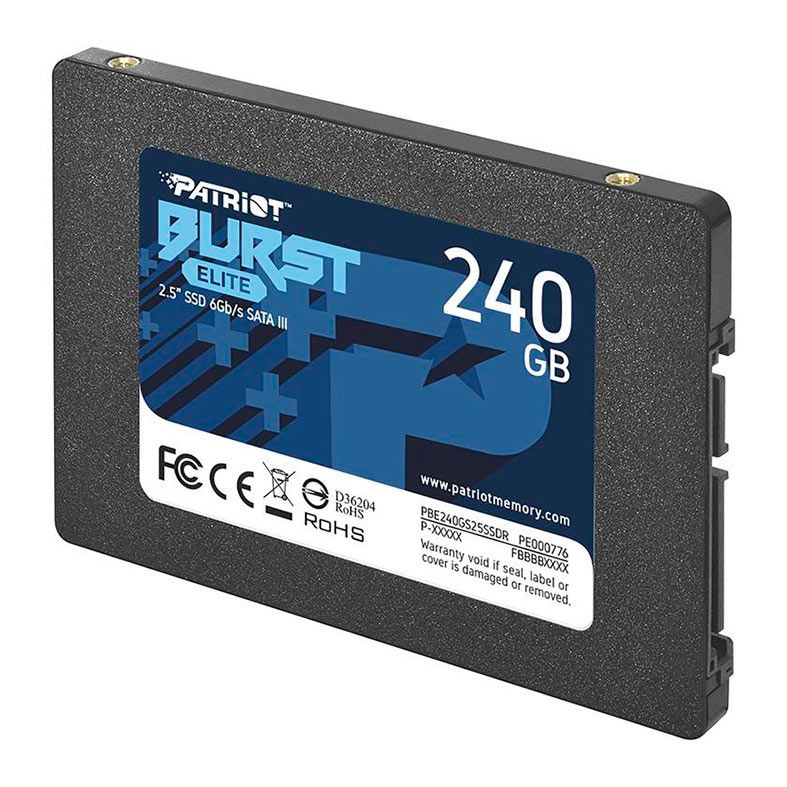 SSD Patriot Burst Elite, 240GB, Sata III 6GB/s, Leitura 450 MB/s, Gravacao 320 MB/s, PBE240GS25SSDR