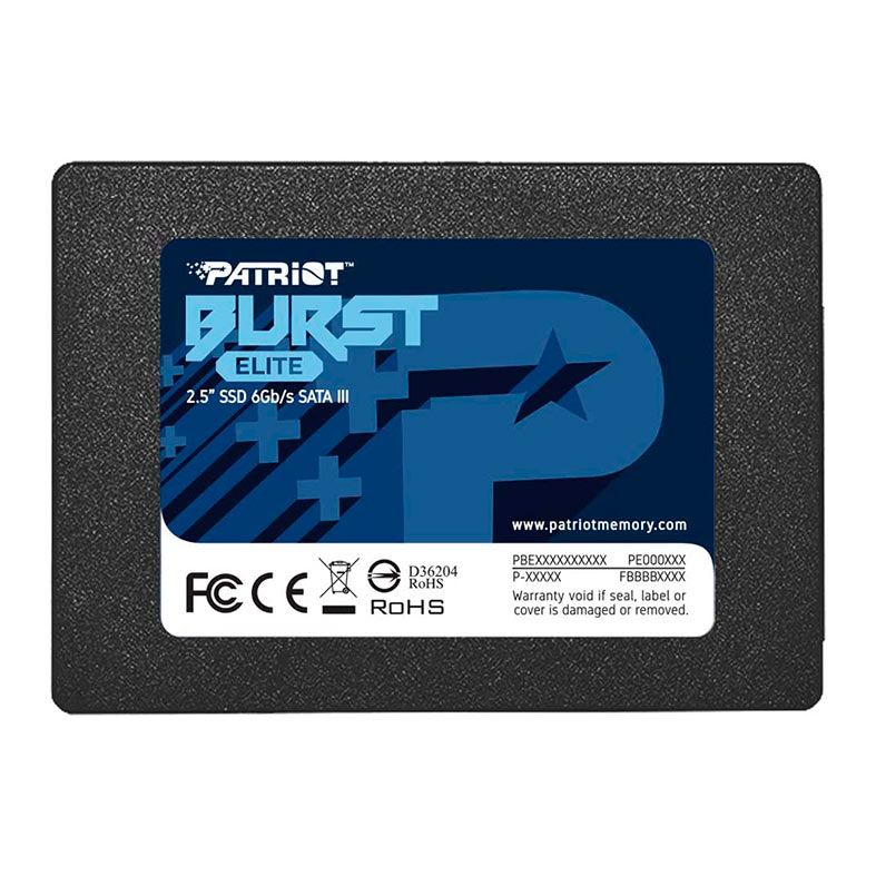 SSD Patriot Burst Elite, 480GB, Sata III 6GB/s, Leitura 450 MB/s, Gravacao 320 MB/s, PBE480GS25SSDR