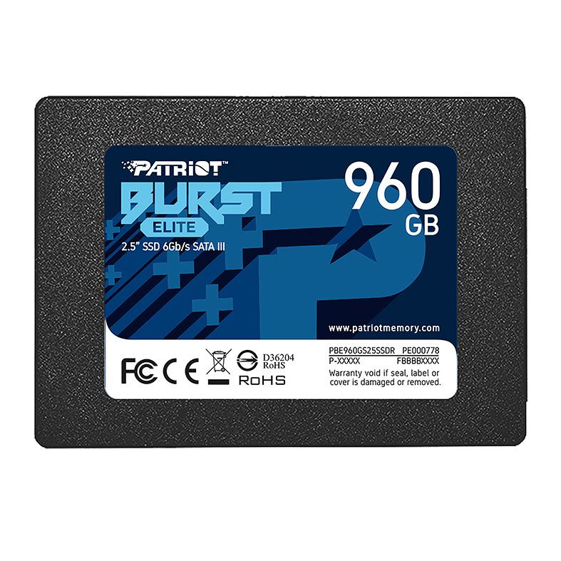 SSD Patriot Buster Elite, 960GB, Sata III, Leitura 450MB/s, Gravacao 320MB/s, PBE960GS25SSDR