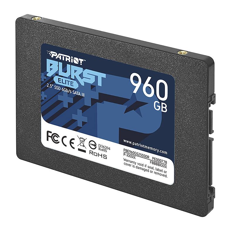 SSD Patriot Buster Elite, 960GB, Sata III, Leitura 450MB/s, Gravacao 320MB/s, PBE960GS25SSDR