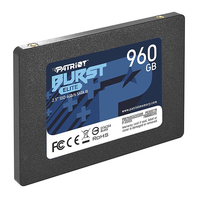 SSD Patriot Buster Elite, 960GB, Sata III, Leitura 450MB/s, Gravacao 320MB/s, PBE960GS25SSDR