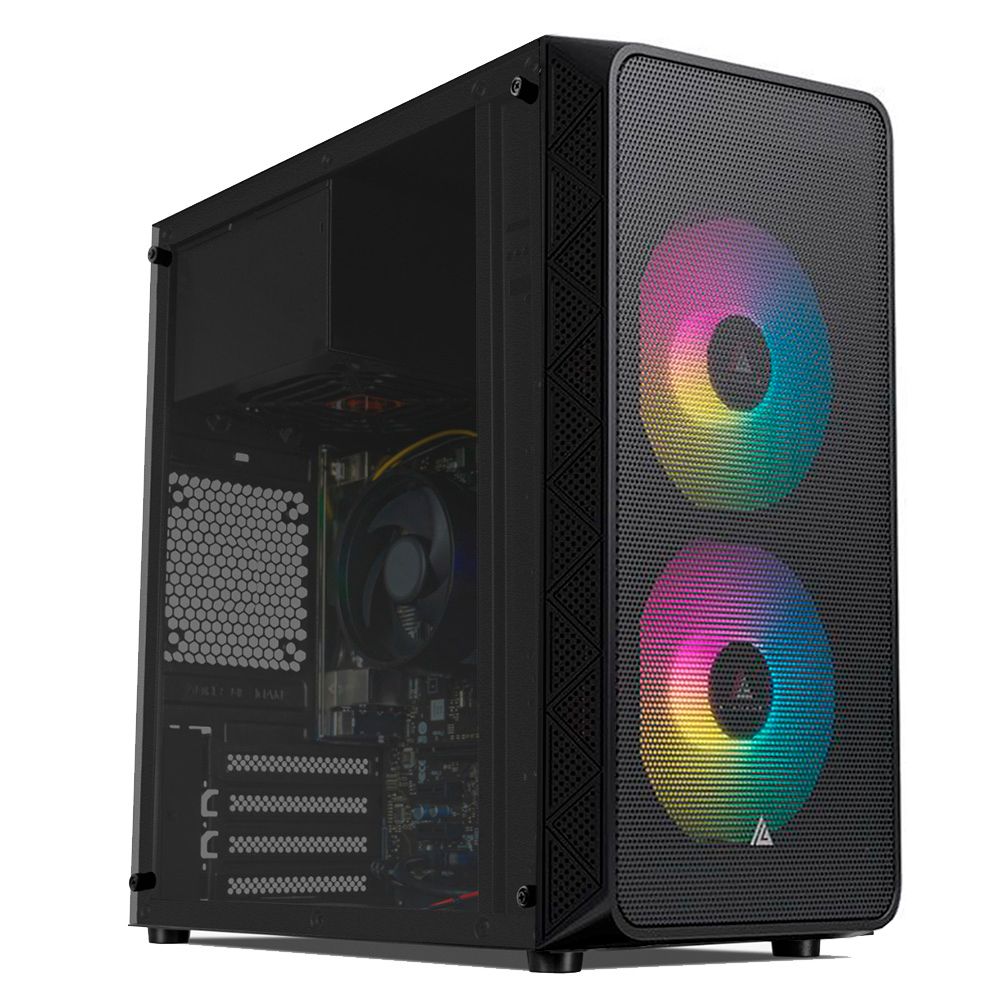 PC Completo Mancer Draco II, AMD RYZEN 3 3200G, 8GB DDR4, SSD 240GB + Cadeira Gamer + Monitor + Kit Periféricos 