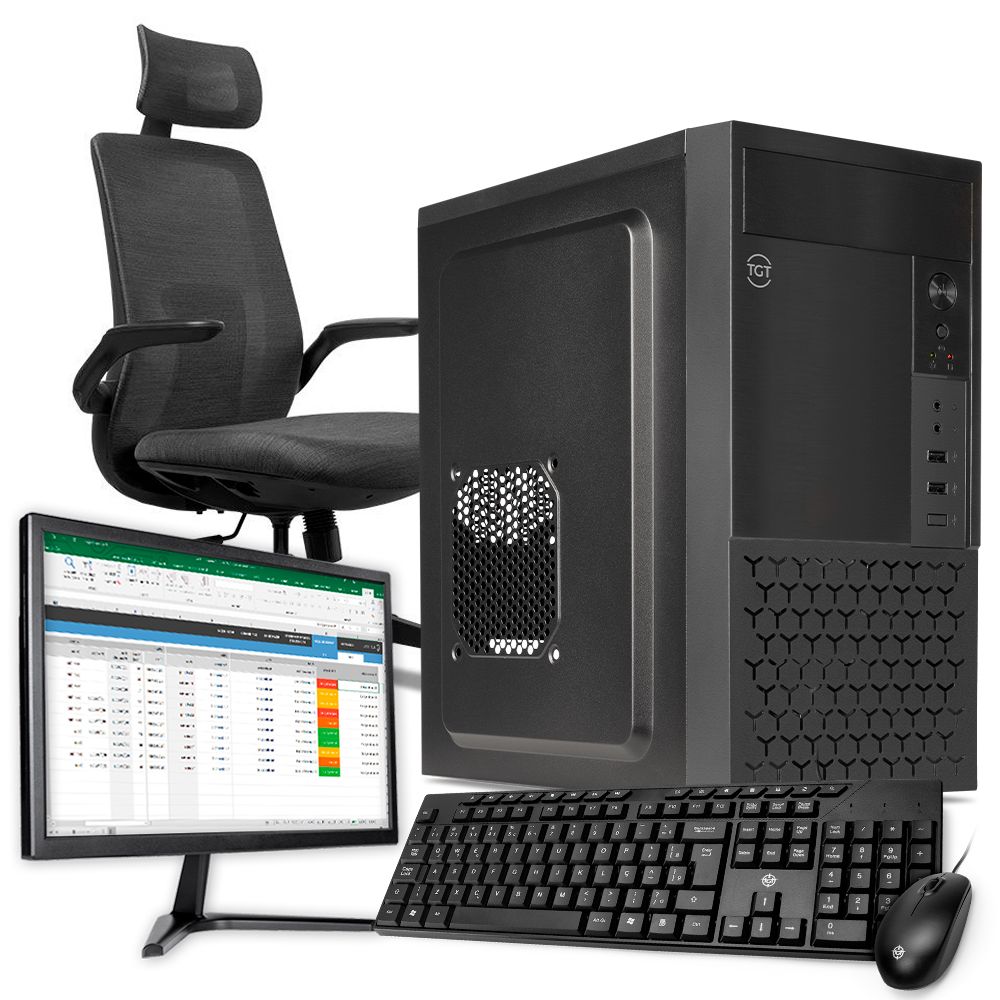 PC Home Completo Pichau HM640, AMD Ryzen 5 8500G, 16GB DDR5, SSD 240GB + Monitor + Cadeira 