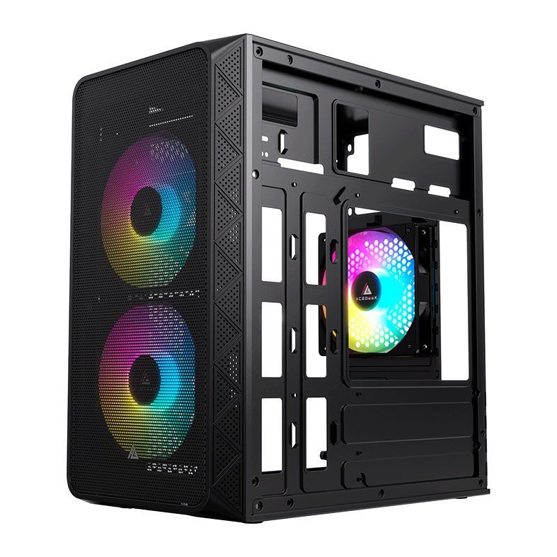 PC Completo Mancer Draco II, AMD RYZEN 3 3200G, 8GB DDR4, SSD 240GB + Cadeira Gamer + Monitor + Kit Periféricos 