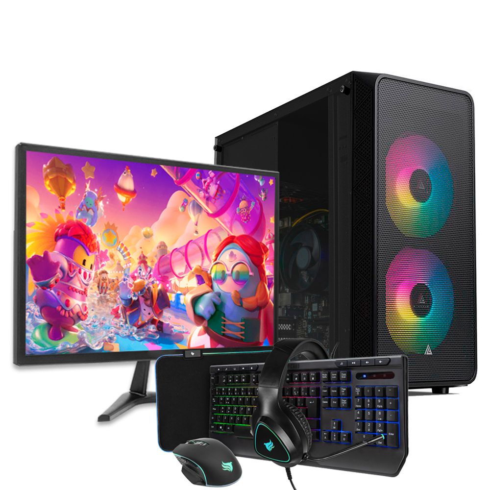PC Completo Mancer Draco II, AMD RYZEN 3 3200G, 8GB DDR4, SSD 240GB + Monitor + Kit Periféricos 